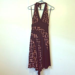 Bebe Black and Pink Halter Dress Size Large